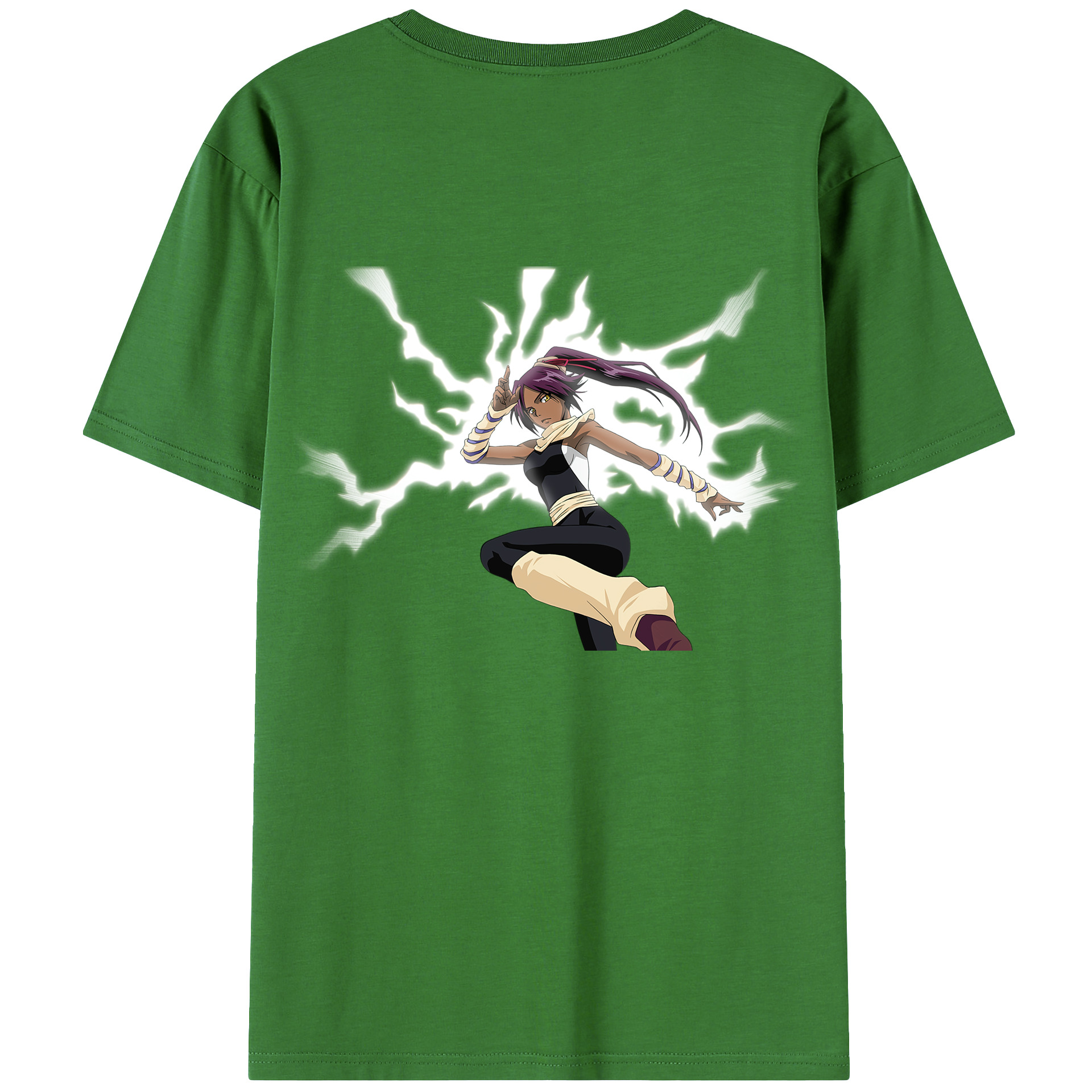 （画像用） ブリーチ 四楓院 夜一（しほういん よるいち） BLEACH Shihouin Yoruichi レディース半袖Tシャツ(バックプリント)